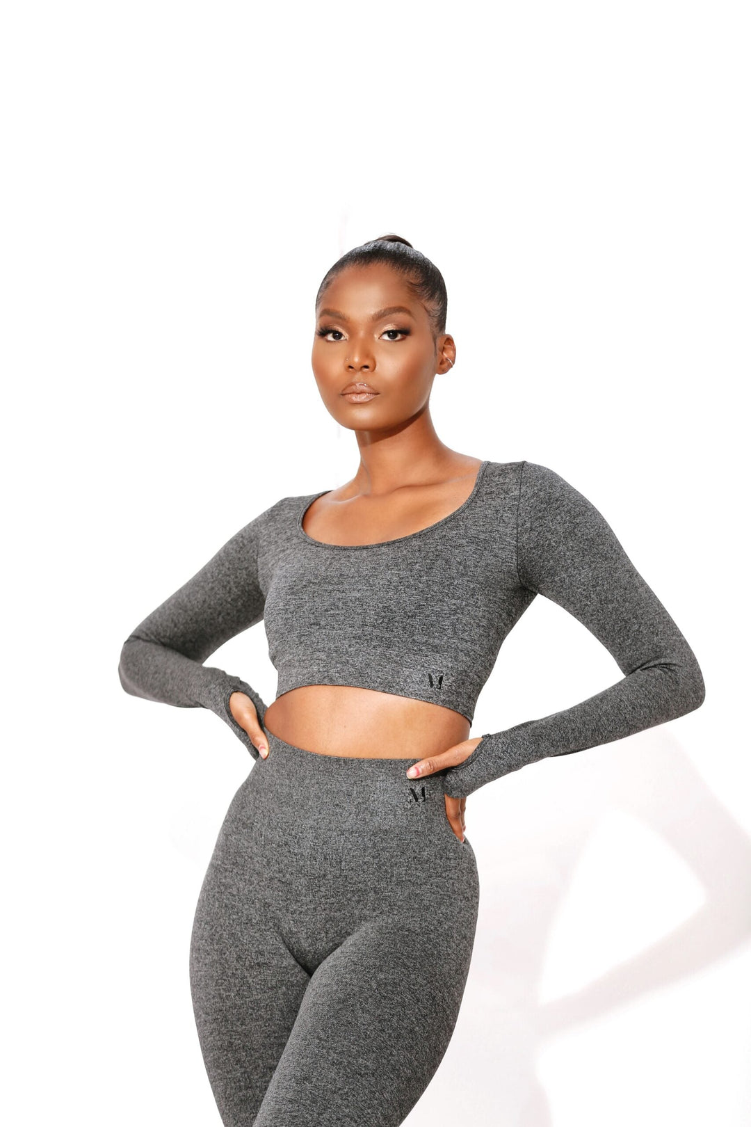 Amaré Dark Grey Long - Sleeve Top - MoldMe By Molly